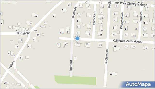 Zator, Księstwa Zatorskiego, 27, mapa Zator