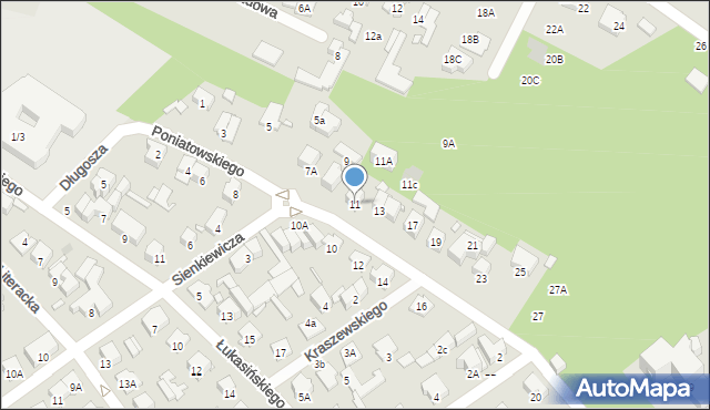 Zielonka, Księcia Józefa Poniatowskiego, 11, mapa Zielonka