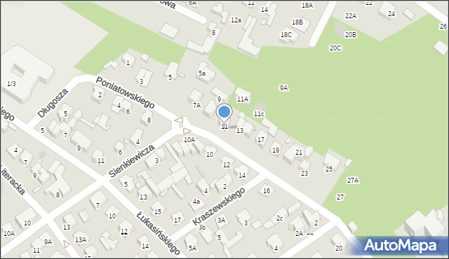 Zielonka, Księcia Józefa Poniatowskiego, 7, mapa Zielonka