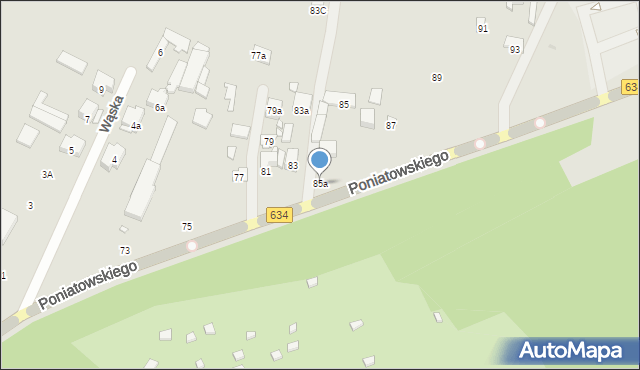 Zielonka, Księcia Józefa Poniatowskiego, 85a, mapa Zielonka