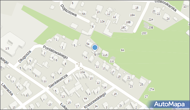 Zielonka, Księcia Józefa Poniatowskiego, 9, mapa Zielonka