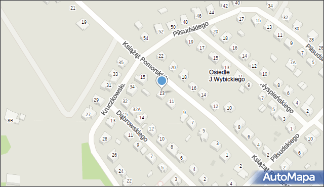 Żukowo, Książąt Pomorskich, 13, mapa Żukowo