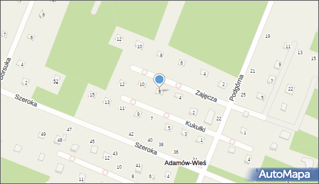 Adamów-Wieś, Kukułki, 8, mapa Adamów-Wieś