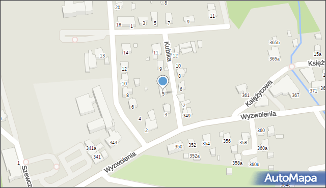 Bielsko-Biała, Kubika Jana, 5, mapa Bielsko-Białej