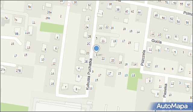 Biskupice, Kubusia Puchatka, 7, mapa Biskupice