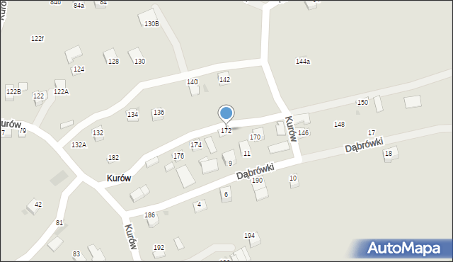 Bochnia, Kurów, 172, mapa Bochni