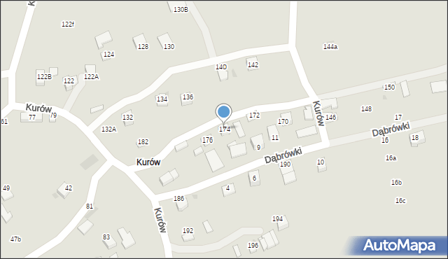 Bochnia, Kurów, 174, mapa Bochni