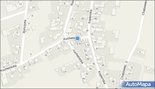 Borucin, Kuchelnicka, 5, mapa Borucin