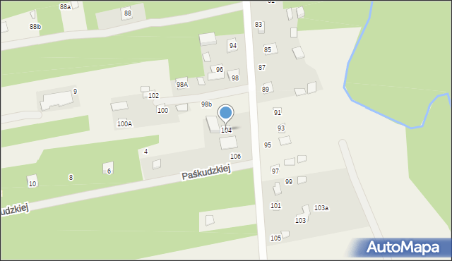 Borzymy, Kuracyjna, 104, mapa Borzymy