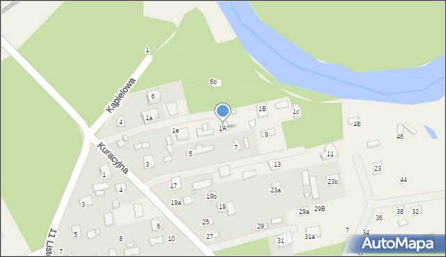 Borzymy, Kuracyjna, 1A, mapa Borzymy