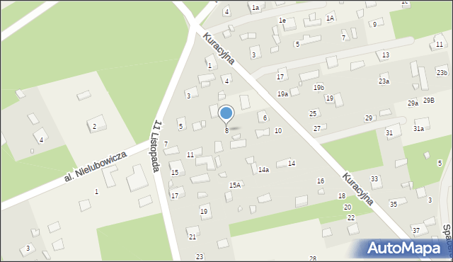 Borzymy, Kuracyjna, 8, mapa Borzymy