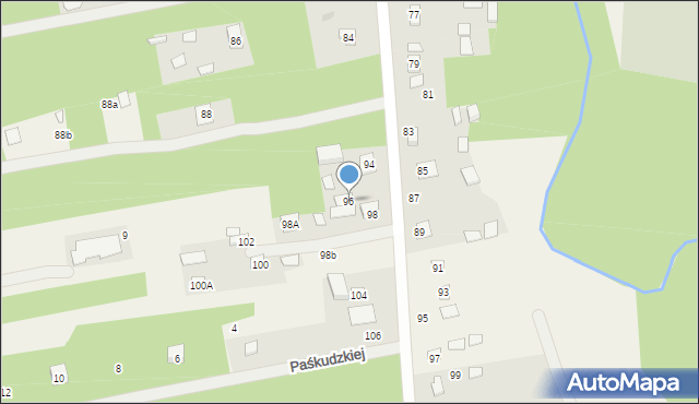 Borzymy, Kuracyjna, 96, mapa Borzymy
