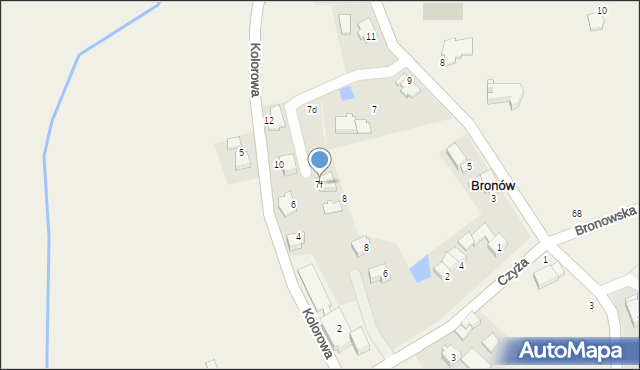 Bronów, Kunza Jana, ks., 7f, mapa Bronów