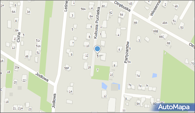 Brwinów, Kubusia Puchatka, 5, mapa Brwinów