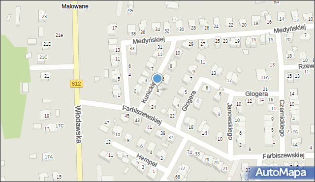 Chełm, Kunickiego Leona, 4, mapa Chełma