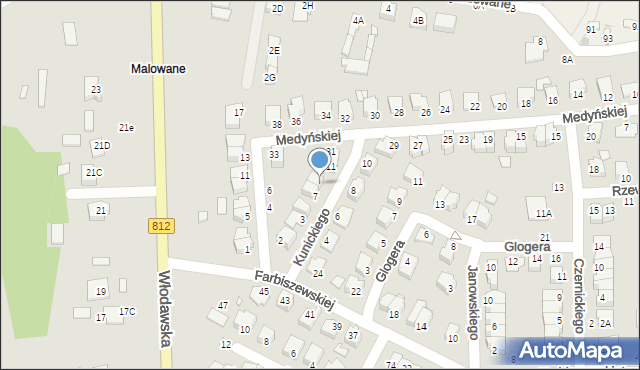 Chełm, Kunickiego Leona, 9, mapa Chełma