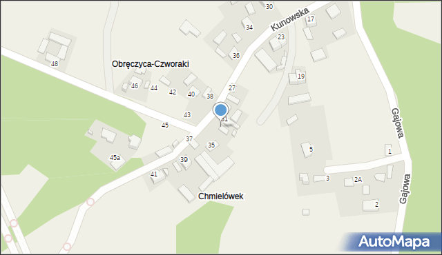 Chmielów, Kunowska, 33, mapa Chmielów