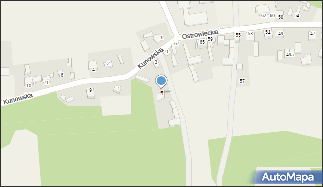 Chmielów, Kunowska, 5, mapa Chmielów