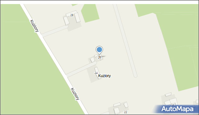 Chobie, Kuziory, 26, mapa Chobie