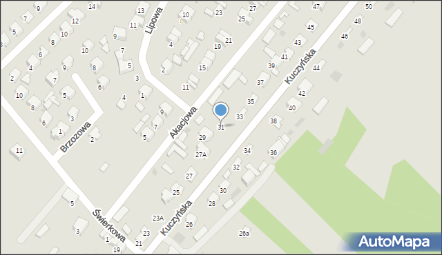 Ciechanowiec, Kuczyńska, 31, mapa Ciechanowiec