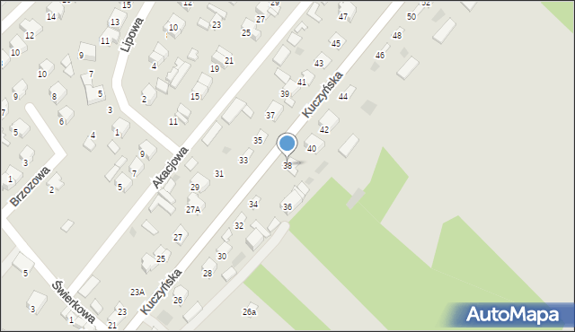 Ciechanowiec, Kuczyńska, 38, mapa Ciechanowiec