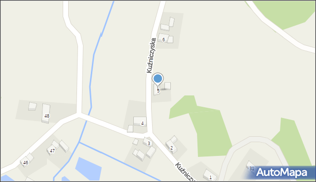 Czerwona Woda, Kuźniczyska, 5, mapa Czerwona Woda