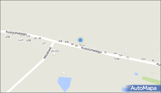 Częstochowa, Kusocińskiego Janusza, 84B, mapa Częstochowy