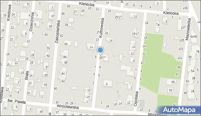 Częstochowa, Kutnowska, 10, mapa Częstochowy