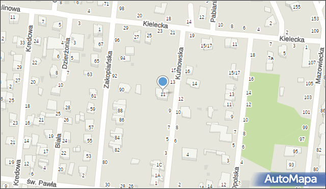 Częstochowa, Kutnowska, 11, mapa Częstochowy