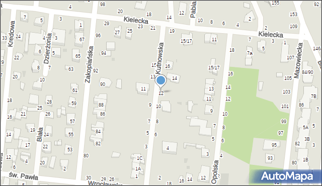 Częstochowa, Kutnowska, 12, mapa Częstochowy