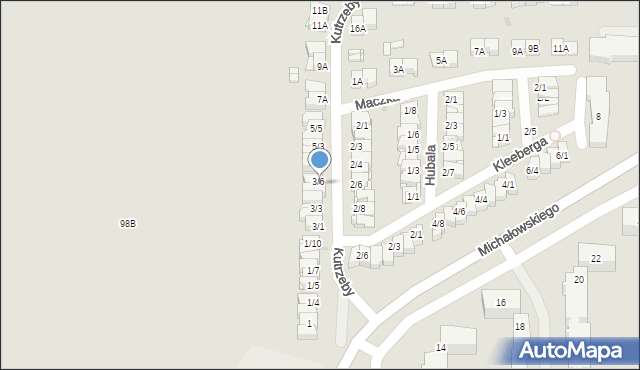 Częstochowa, Kutrzeby Tadeusza, gen., 3B, mapa Częstochowy