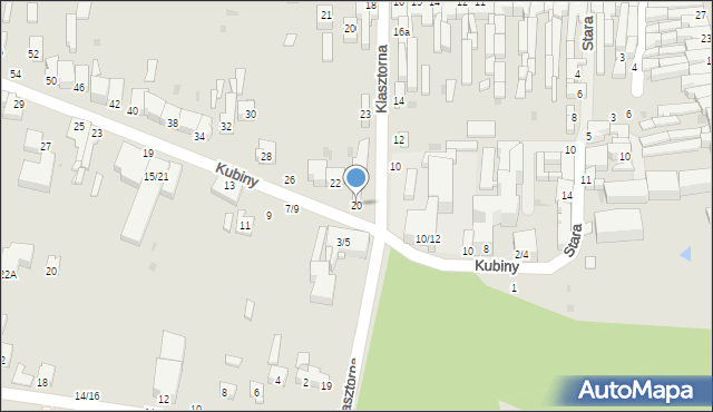 Częstochowa, Kubiny Teodora, ks. bp., 20, mapa Częstochowy