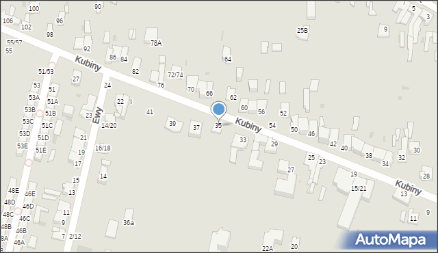 Częstochowa, Kubiny Teodora, ks. bp., 35, mapa Częstochowy