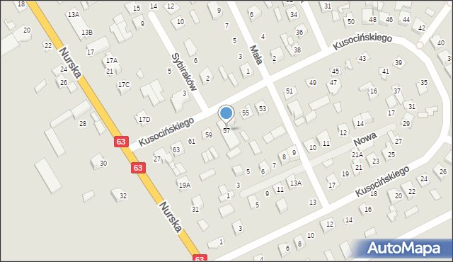 Czyżew, Kusocińskiego Janusza, 57, mapa Czyżew