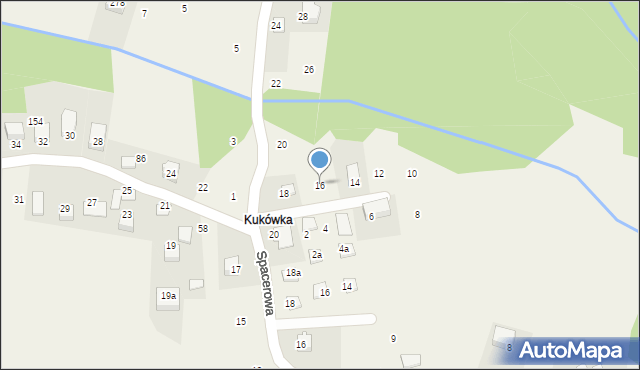 Dąbrowa Szlachecka, Kukułówka, 16, mapa Dąbrowa Szlachecka