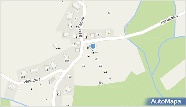 Dąbrowa Szlachecka, Kukułówka, 38, mapa Dąbrowa Szlachecka