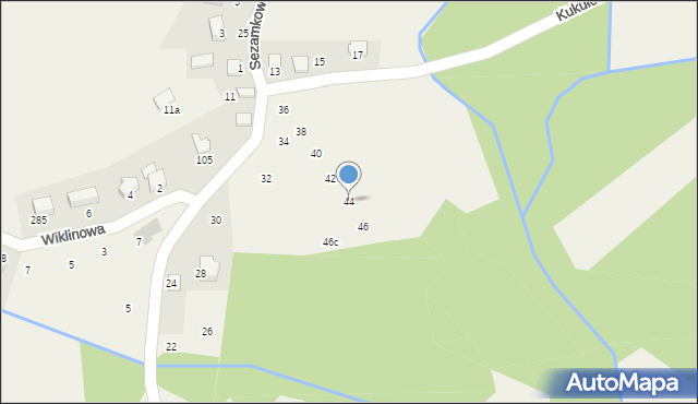 Dąbrowa Szlachecka, Kukułówka, 44, mapa Dąbrowa Szlachecka