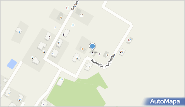 Deszczno, Kubusia Puchatka, 5, mapa Deszczno