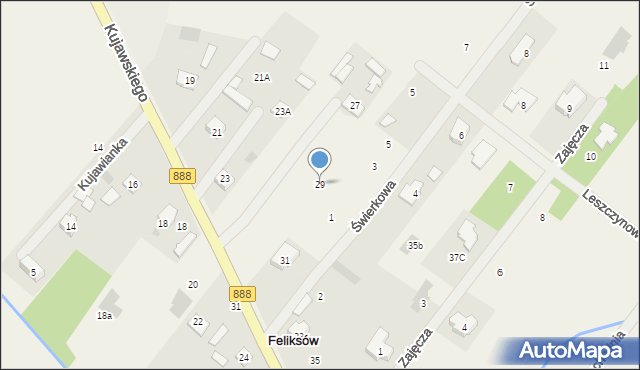 Feliksów, Kujawskiego Jana, 29, mapa Feliksów