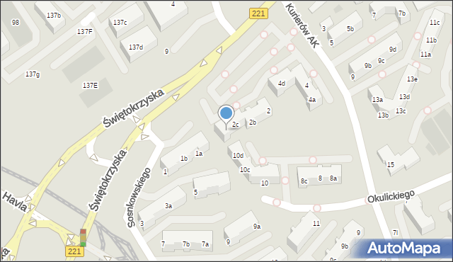 Gdańsk, Kurierów Armii Krajowej, 2d, mapa Gdańska