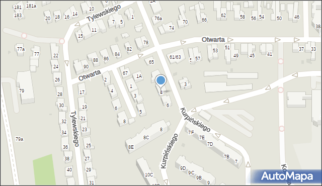 Gdańsk, Kurpińskiego Karola, 4, mapa Gdańska