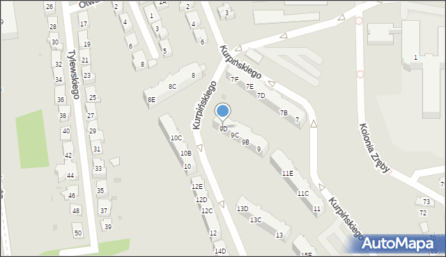 Gdańsk, Kurpińskiego Karola, 9D, mapa Gdańska