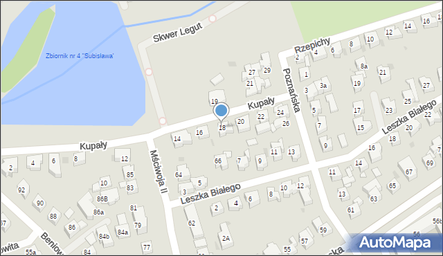 Gdańsk, Kupały, 18, mapa Gdańska