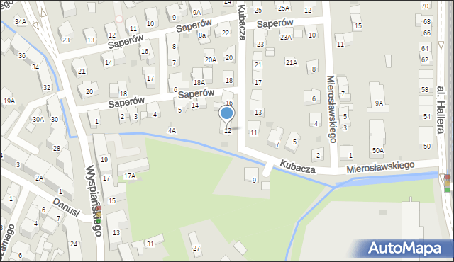 Gdańsk, Kubacza Franciszka, 12, mapa Gdańska