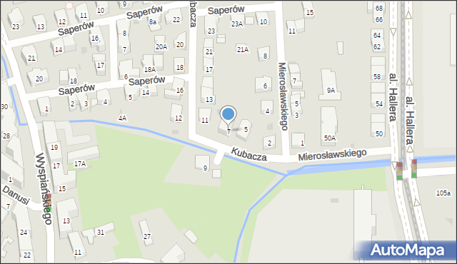 Gdańsk, Kubacza Franciszka, 7, mapa Gdańska