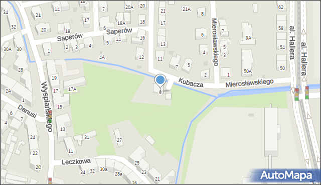 Gdańsk, Kubacza Franciszka, 9, mapa Gdańska