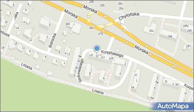 Gdynia, Kurpińskiego Karola, 11, mapa Gdyni