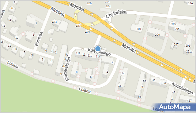Gdynia, Kurpińskiego Karola, 11a, mapa Gdyni