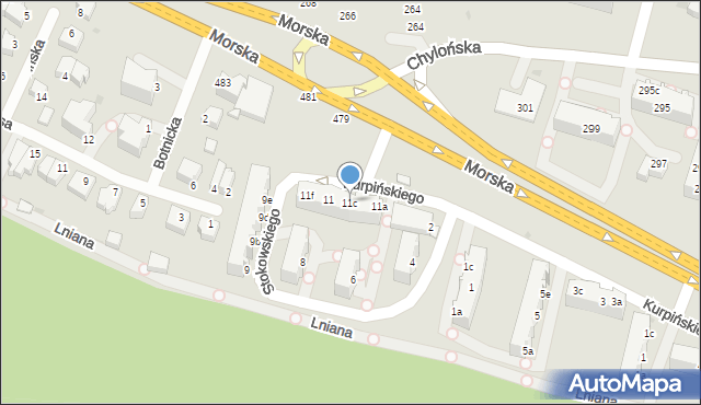 Gdynia, Kurpińskiego Karola, 11c, mapa Gdyni