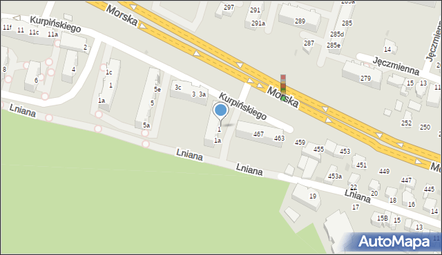 Gdynia, Kurpińskiego Karola, 1b, mapa Gdyni